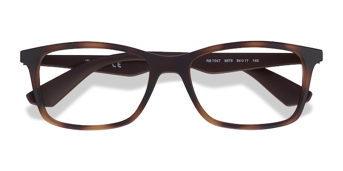 Verduisteren Weggooien efficiëntie Ray-Ban RB7047 - Rectangle Tortoise Brown Frame Eyeglasses | Eyebuydirect