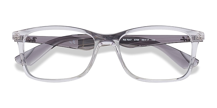 Clear & Gray Ray-Ban RB7047 -  Fashion Plastic Eyeglasses