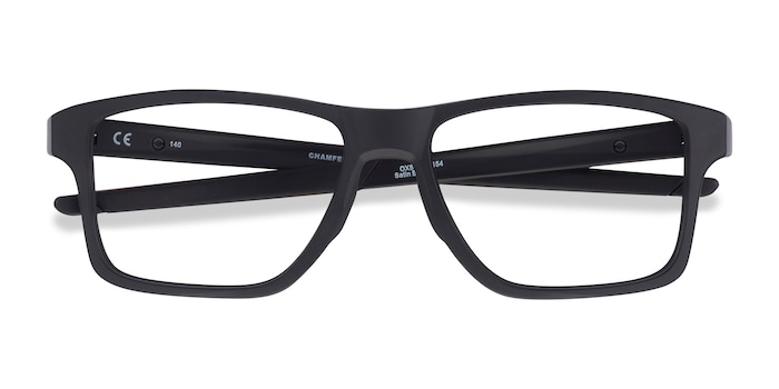 Oakley Chamfer Squared - Rectangle Satin Black Frame Glasses For Men |  Eyebuydirect