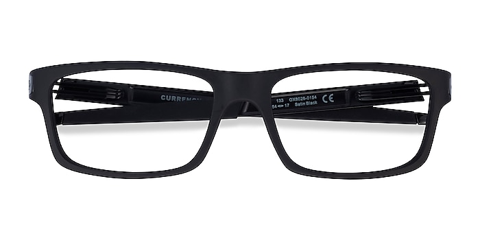 Satin Black Oakley Currency -  Designer Plastic Eyeglasses