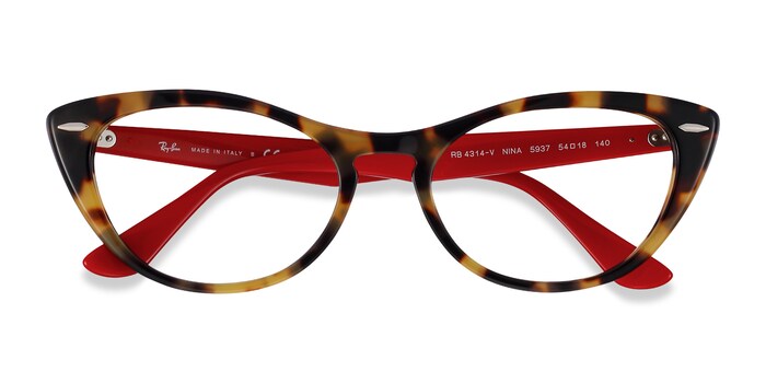 Ray-Ban Nina - Cat Eye Tortoise Red Frame Glasses For Women | Eyebuydirect