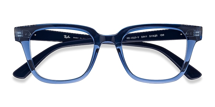 Clear Blue Ray-Ban RB4323V -  Lightweight Plastic Eyeglasses