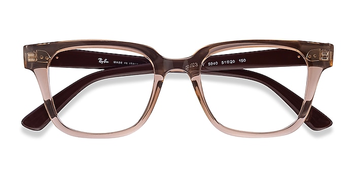 Clear Brown Ray-Ban RB4323V -  Lightweight Plastic Eyeglasses