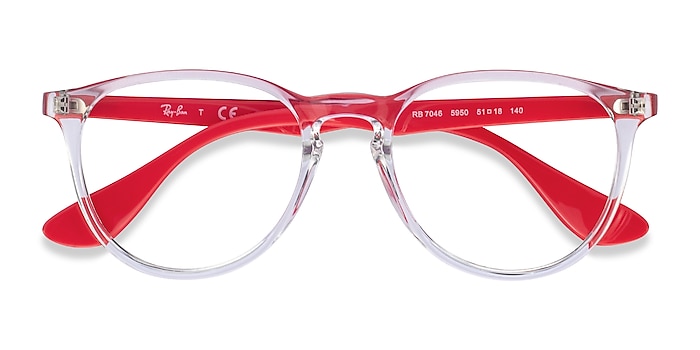 Clear Red Ray-Ban RB7046 -  Fashion Plastic Eyeglasses
