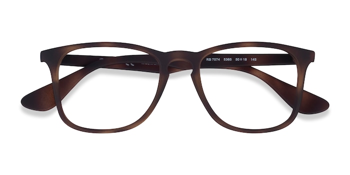 Ray-Ban RB7074 - Rectangle Tortoise Frame Eyeglasses | Eyebuydirect