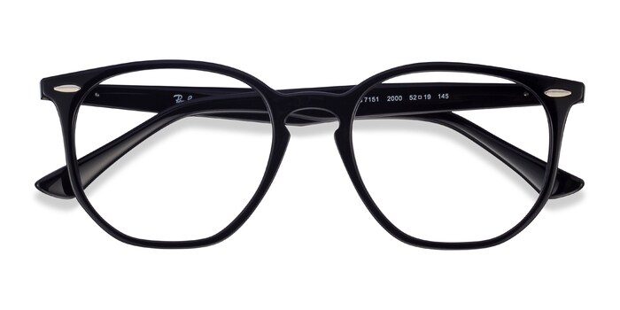 Ray-Ban RB7151 - Square Black Frame Eyeglasses | Eyebuydirect