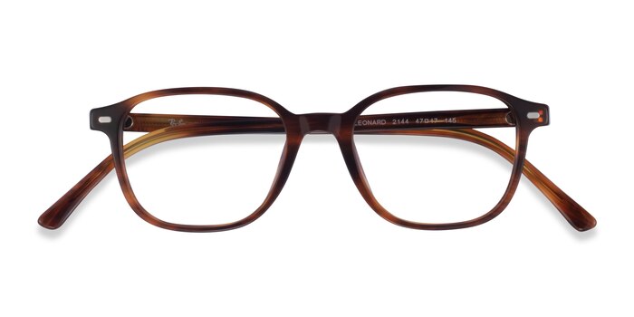 Brown Striped Ray-Ban RB5393 Leonard -  Acetate Eyeglasses