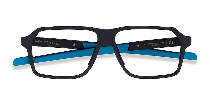 Black & Blue Oakley Bevel -  Plastic Eyeglasses