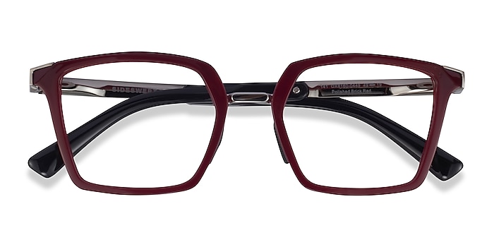 Burgundy & Silver Oakley Sideswept Rx -  Metal Eyeglasses