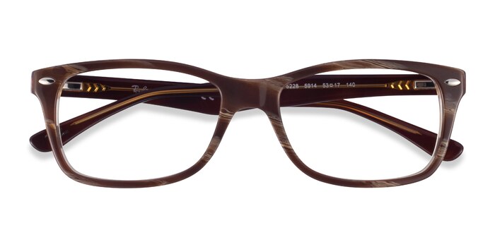 Brown Striped  Ray-Ban RB5228 -  Acetate Eyeglasses