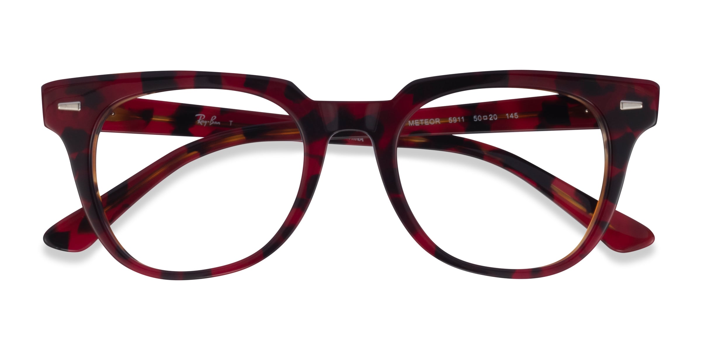 Ray Ban Meteor Square Red Tortoise Frame Eyeglasses Eyebuydirect