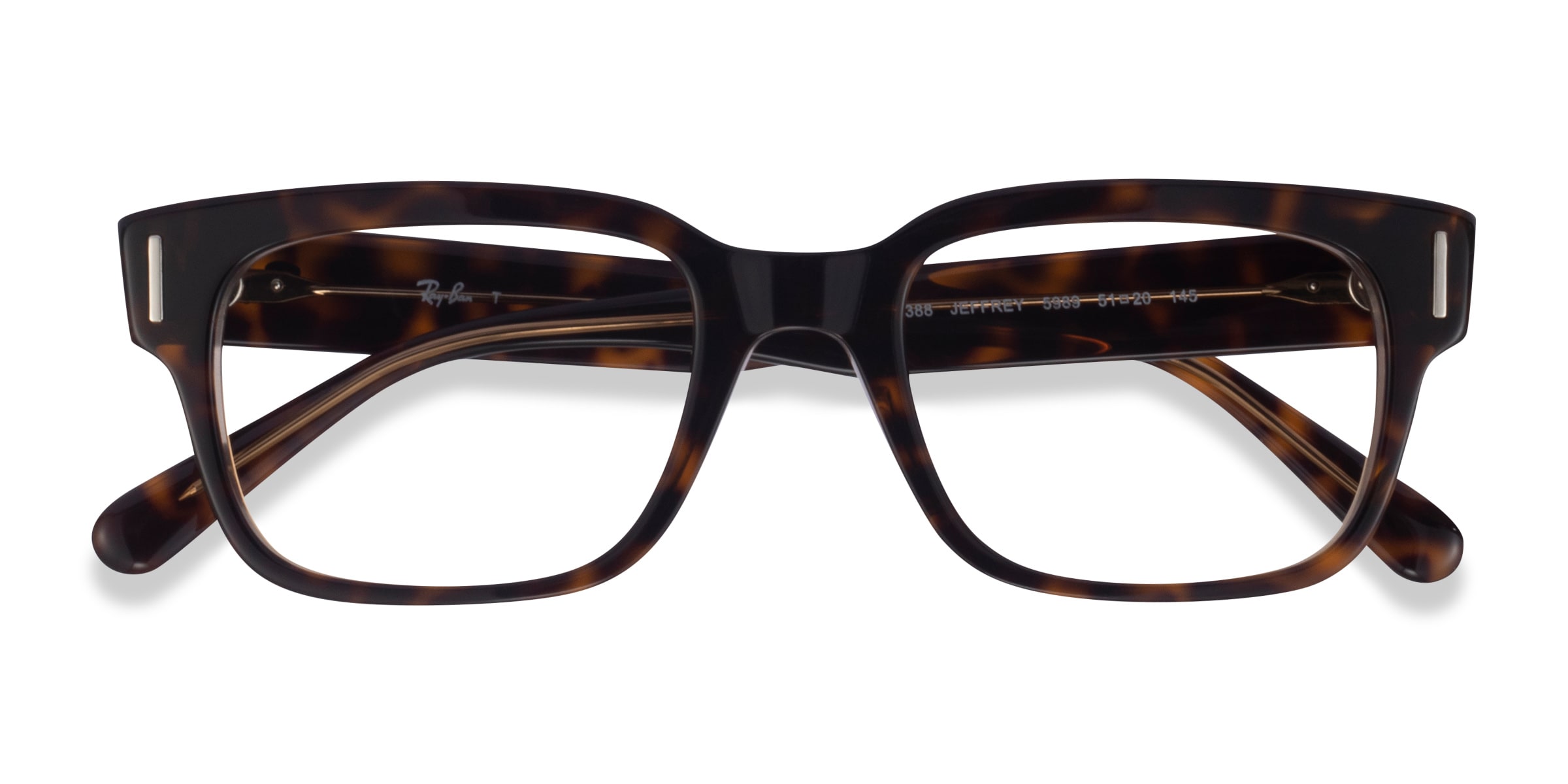 Ray-Ban Jeffrey - Rectangle Tortoise Frame Glasses For Men