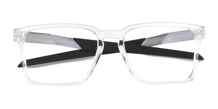 Oakley Exchange - Rectangle Polished Clear Frame Eyeglasses | Eyebuydirect