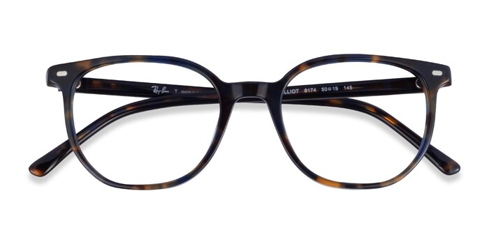 Ray-Ban RB5397 Elliot - Oval Yellow Blue Tortoise Frame Eyeglasses |  Eyebuydirect