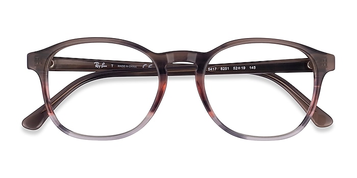 Striped Brown Red Ray-Ban RB5417 -  Acetate Eyeglasses