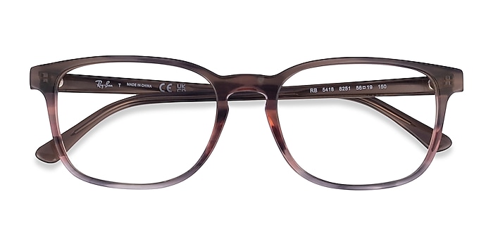 Striped Brown Red Ray-Ban RB5418 -  Acétate Lunettes de vue