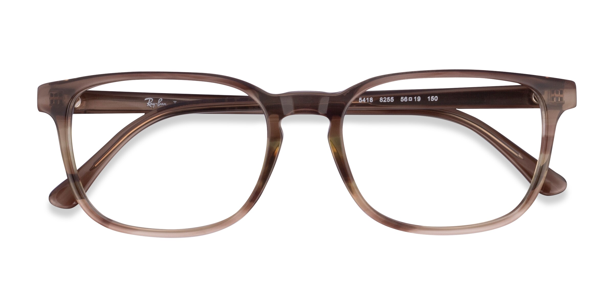 Ray-Ban RB5418 - Rectangle Striped Brown Green Frame 