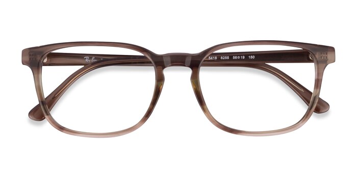 Striped Brown Green Ray-Ban RB5418 -  Acétate Lunettes de vue