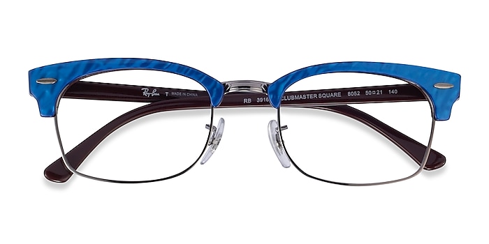 Wrinkled Blue On Brown Ray-Ban RB3916V -  Acetate Eyeglasses