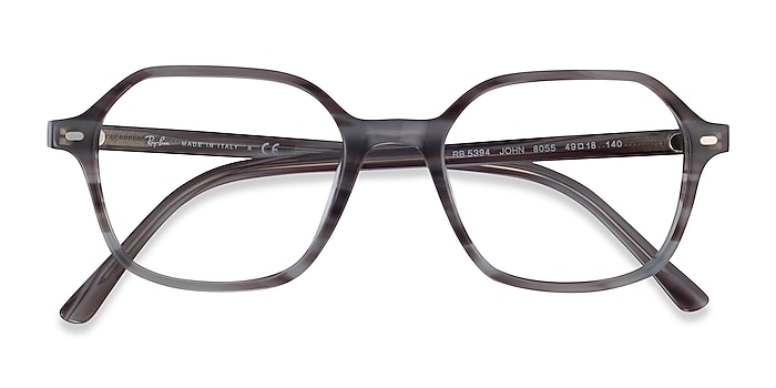 Striped Gray Ray-Ban RB5394 John -  Acetate Eyeglasses