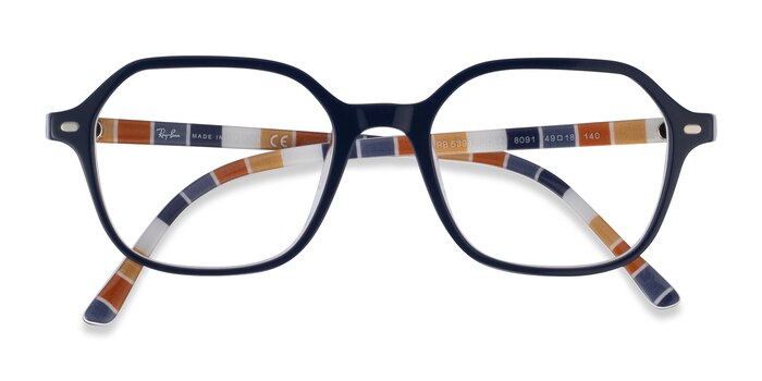 Blue On Stripes Orange Ray-Ban RB5394 John -  Acetate Eyeglasses