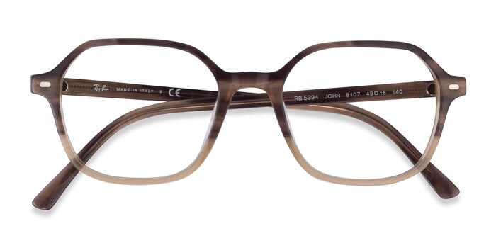 Gradient Brown Tortoise Ray-Ban RB5394 John -  Acetate Eyeglasses