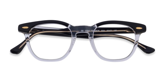 Top Black On Transparent Ray-Ban RB5398 Hawkeye -  Acetate Eyeglasses
