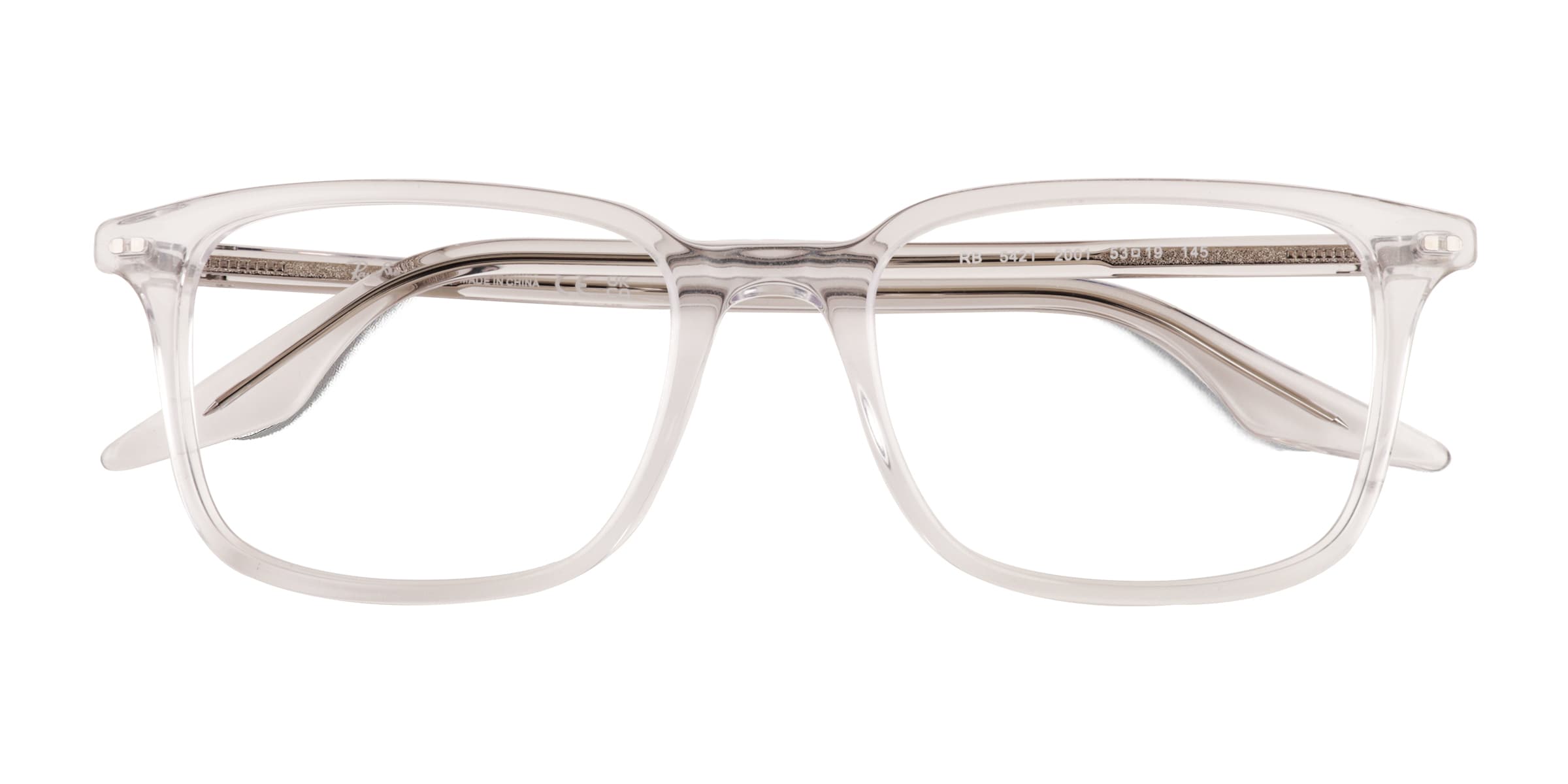 Ray-Ban RB5421 - Rectangle Clear Frame Eyeglasses |