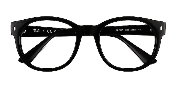 Ray-Ban RB7227 - Round Black Frame Eyeglasses | Eyebuydirect