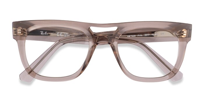 Clear Brown Ray-Ban RB7226 Phil -  Plastic Eyeglasses