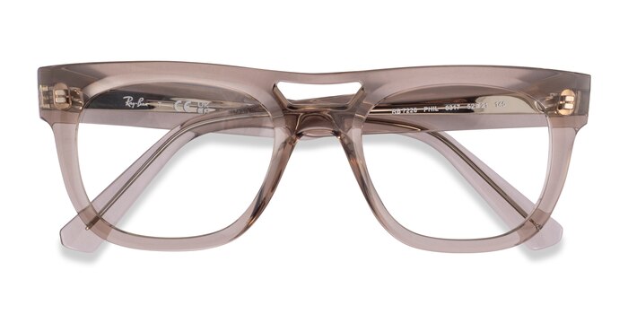 Clear Brown Ray-Ban RB7226 Phil -  Plastique Lunettes de vue