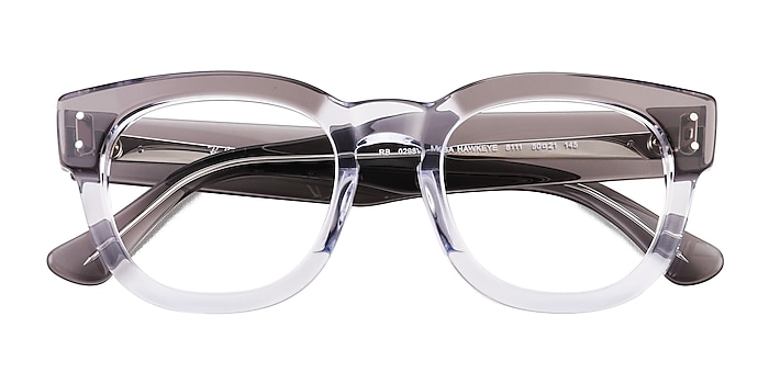 Gray Clear Ray-Ban RB0298V Mega Hawkeye -  Acetate Eyeglasses