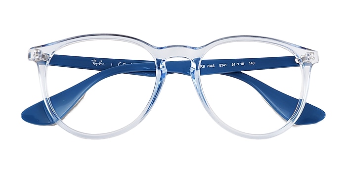 Transparent Light Blue Ray-Ban RB7046 -  Plastic Eyeglasses