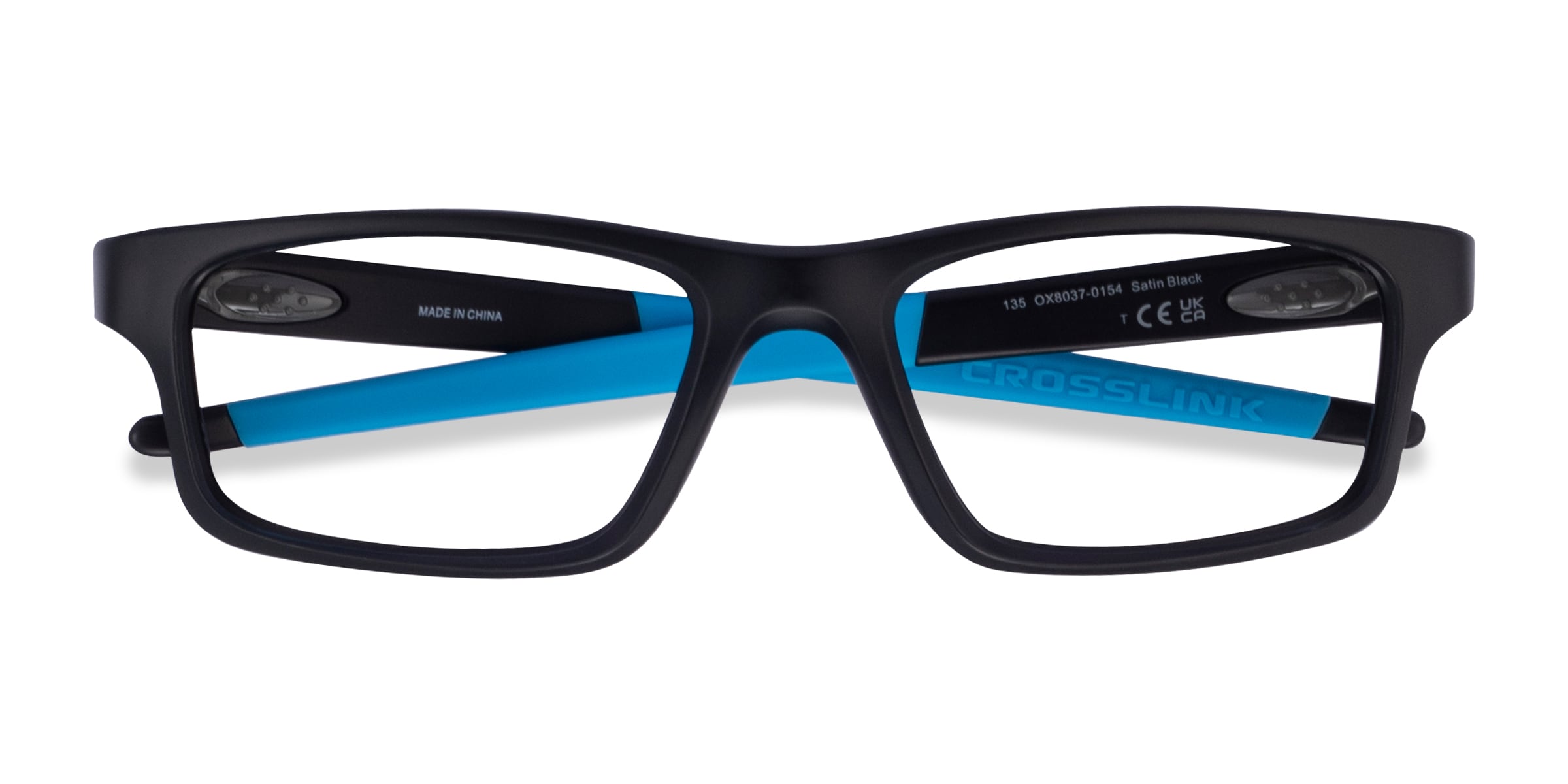 SPEC!製アイライン Oakley Crosslink - Rectangle Satin Black Frame Glasses For Men