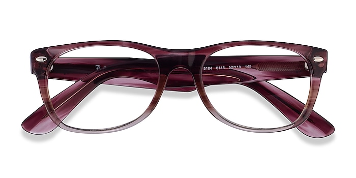 Clear Striped Purple Ray-Ban RB5184 -  Acetate Eyeglasses