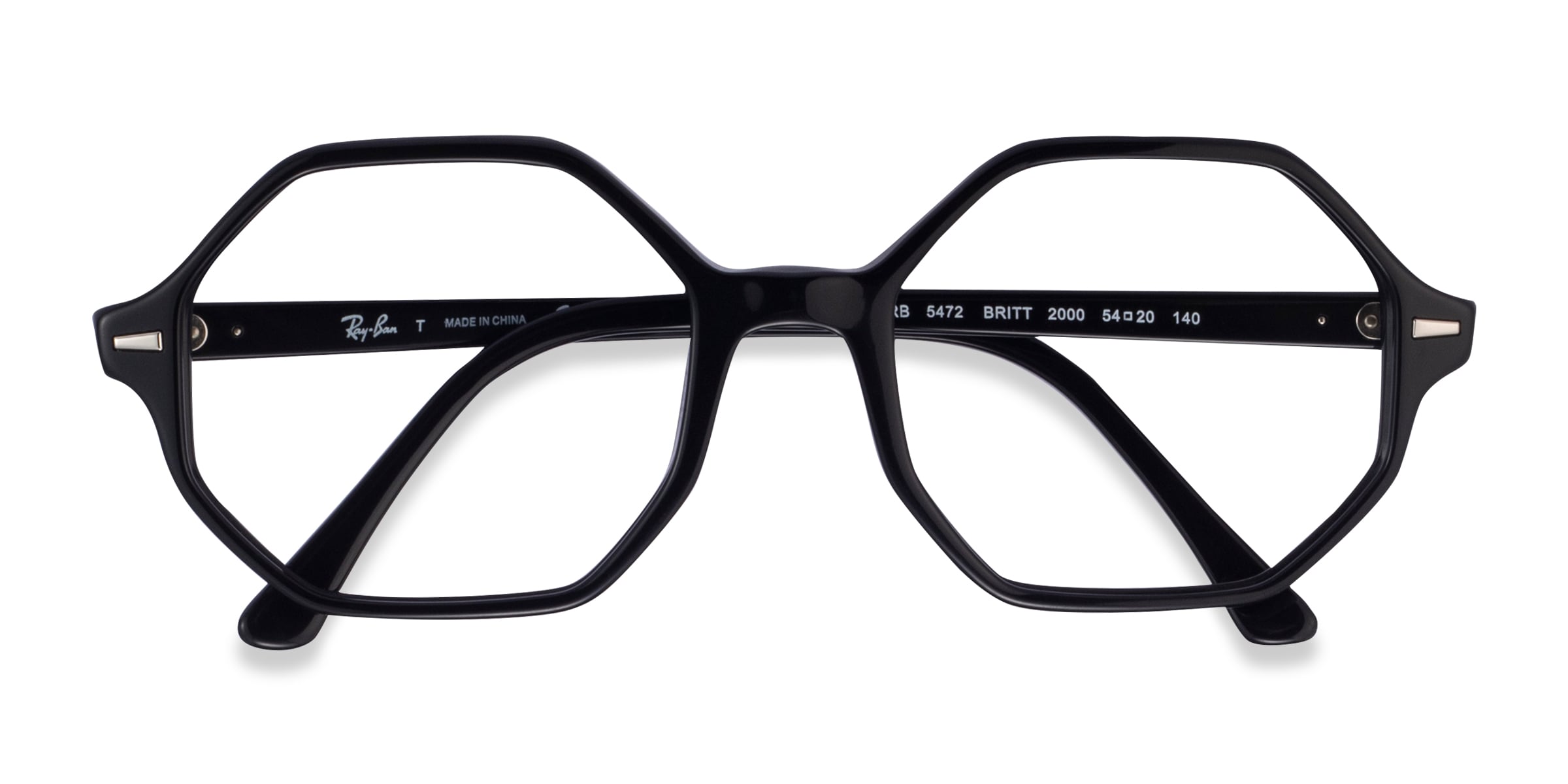 Ray-Ban RB5472 Britt - Square Black Frame Eyeglasses