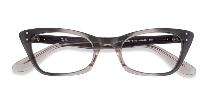 Transparent Gray Ray-Ban RB5499 Lady Burbank -  Acetate Eyeglasses