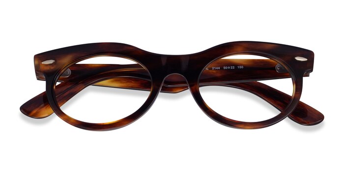 Brown Tortoise Ray-Ban RB2242V Wayfarer Oval -  Plastic Eyeglasses