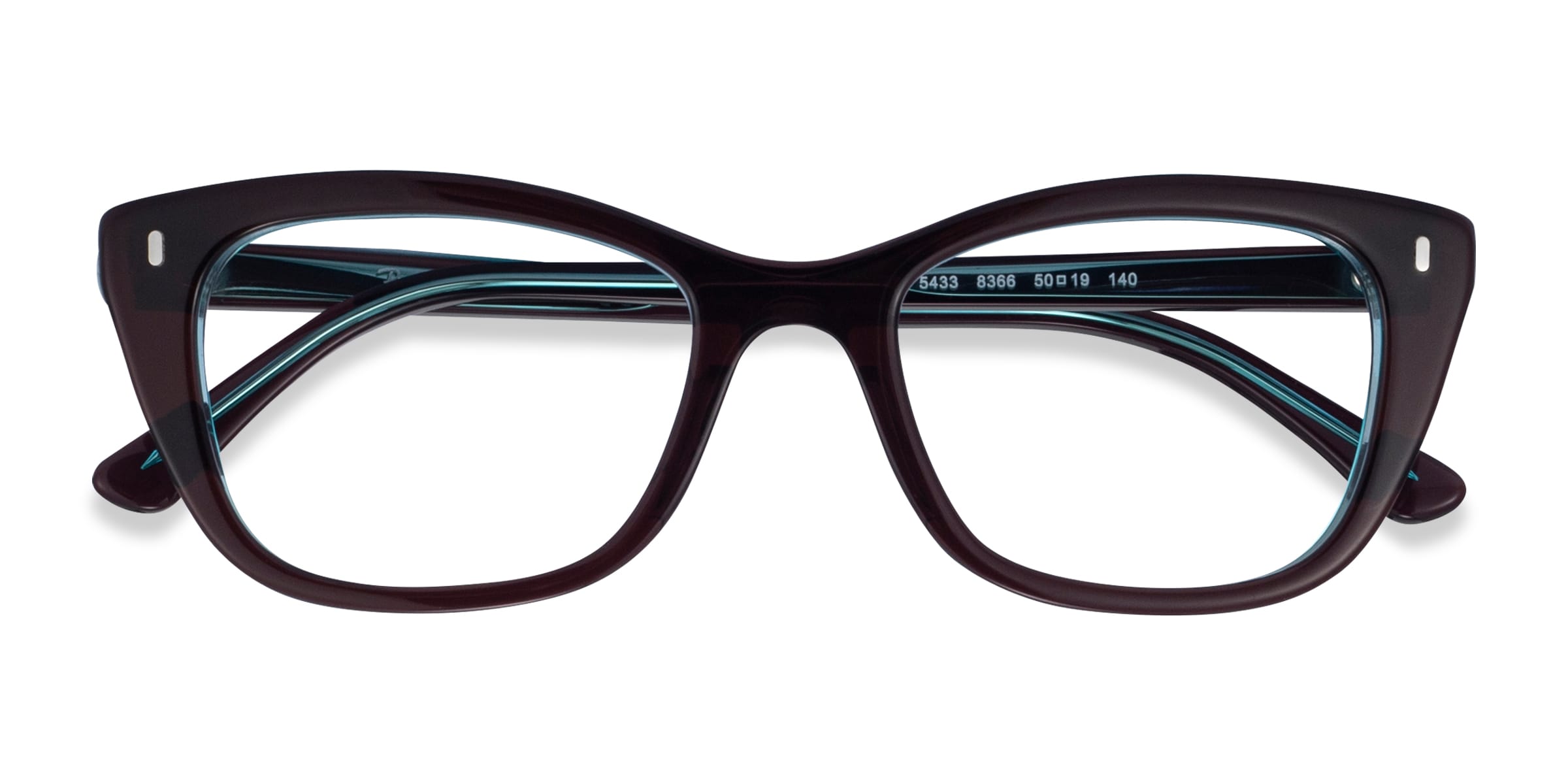 Ray-Ban RB5433 - Cat Eye Black Clear Green Frame Eyeglasses