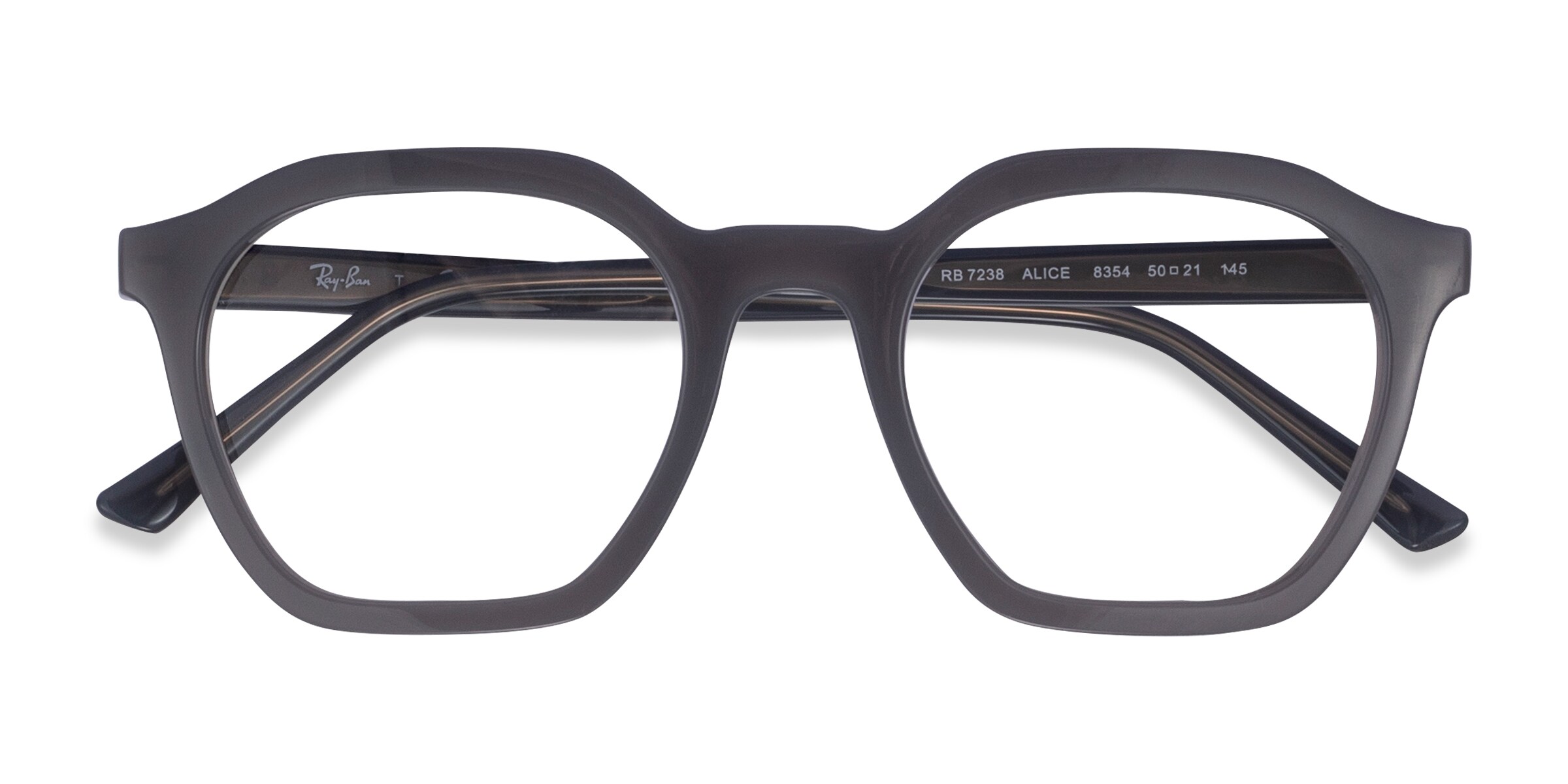 Ray-Ban RB7238 Alice - Geometric Clear Gray Frame Eyeglasses