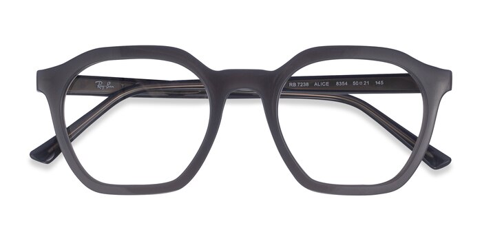 Clear Gray Ray-Ban RB7238 Alice -  Plastique Lunettes de vue