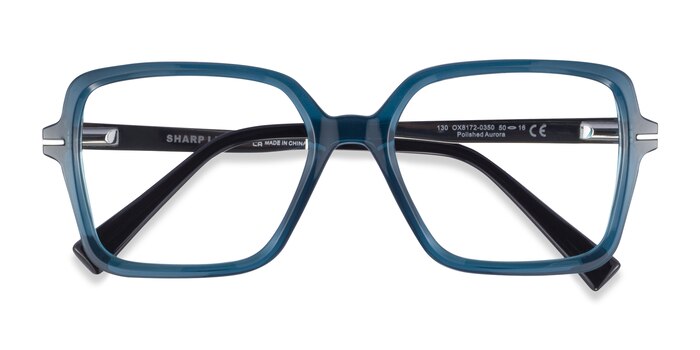 Clear Blue Oakley Sharp Line -  Plastic Eyeglasses
