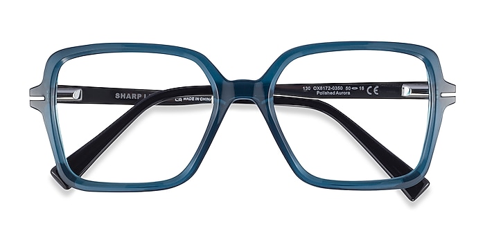 Clear Blue Oakley Sharp Line -  Plastic Eyeglasses