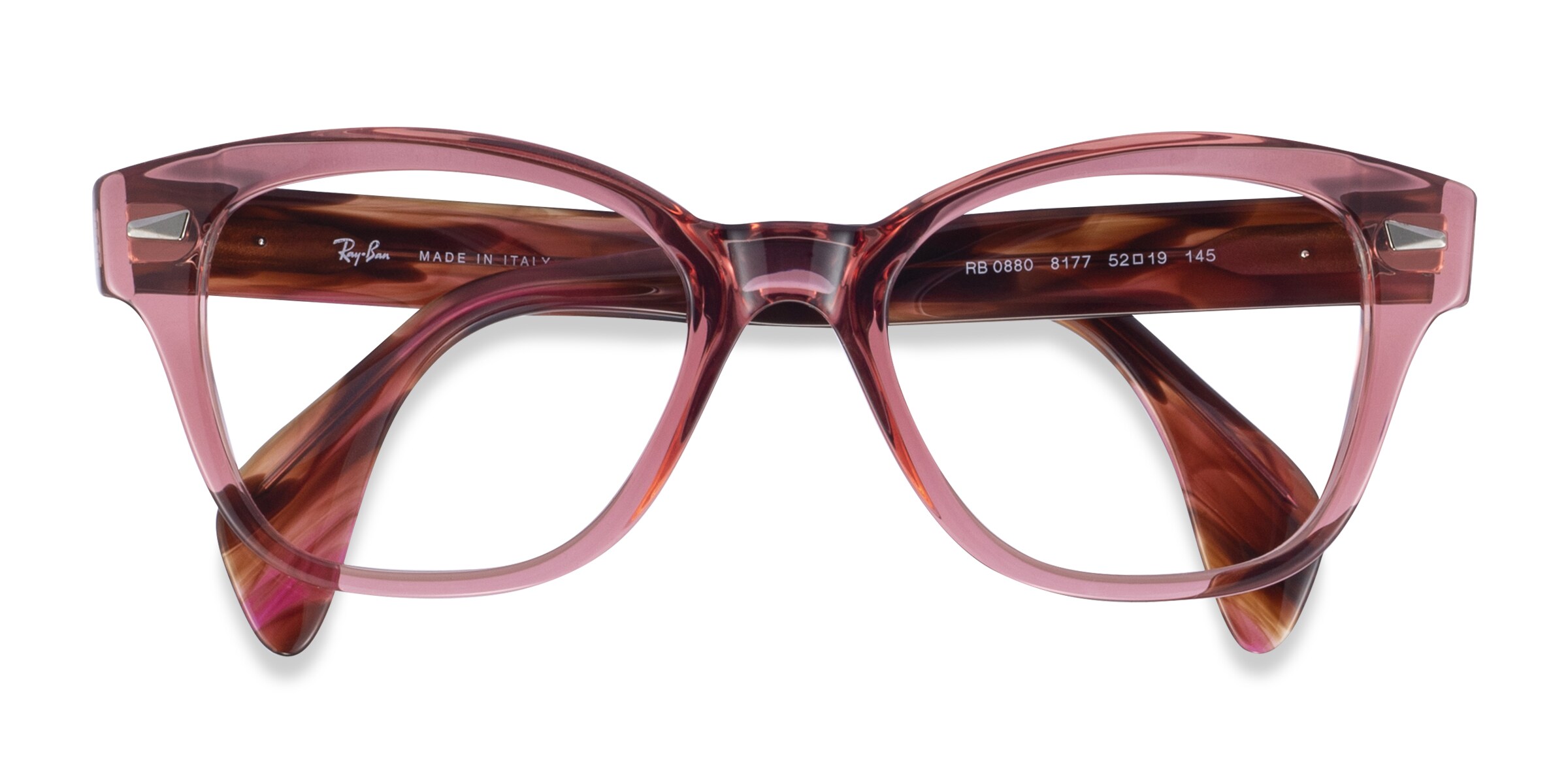 Ray-Ban RB0880 - Cat Eye Clear Pink Frame Glasses For Women |