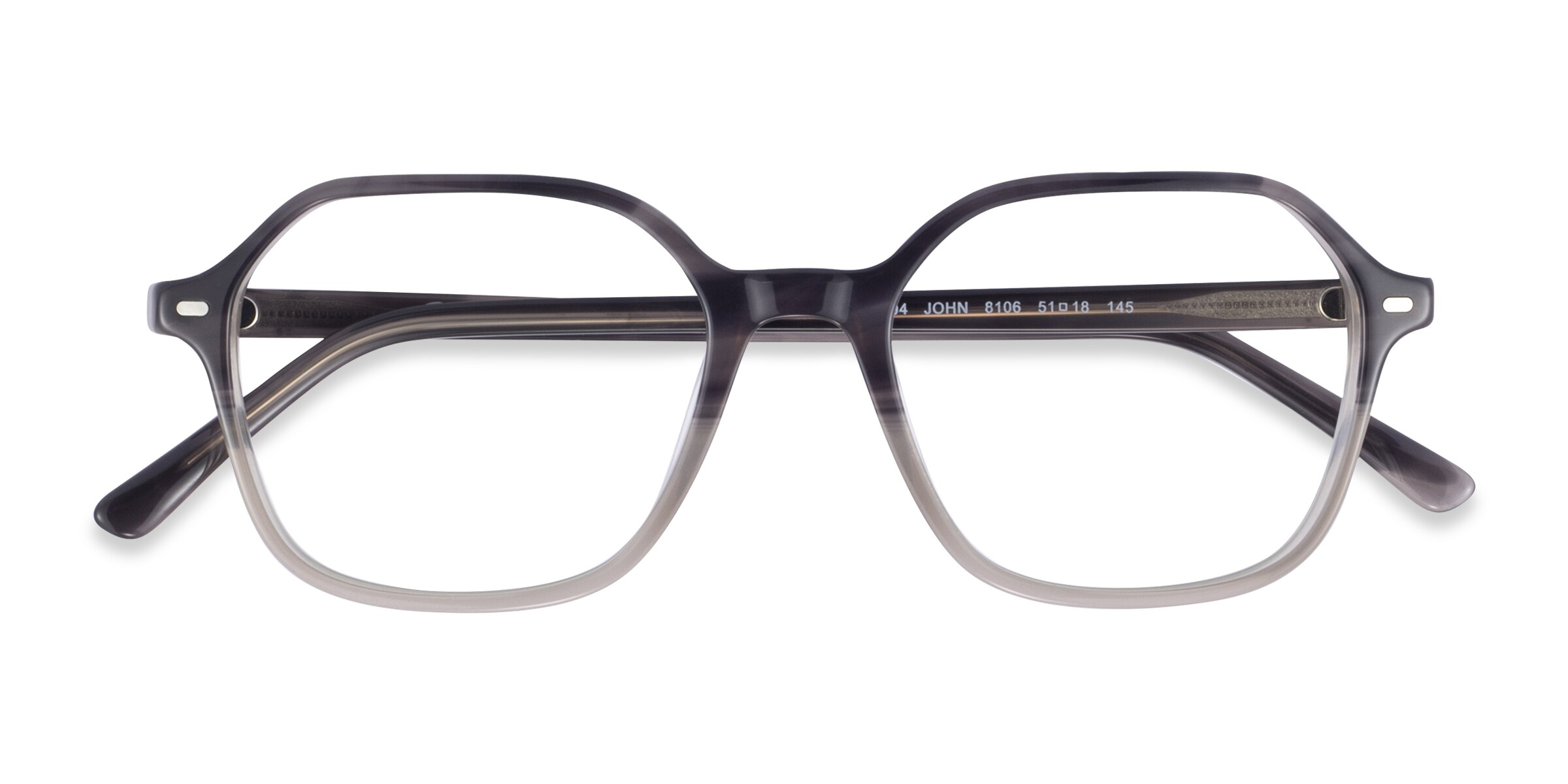 Ray-Ban RB5394 John - Square Gray Clear Tortoise Frame Eyeglasses 