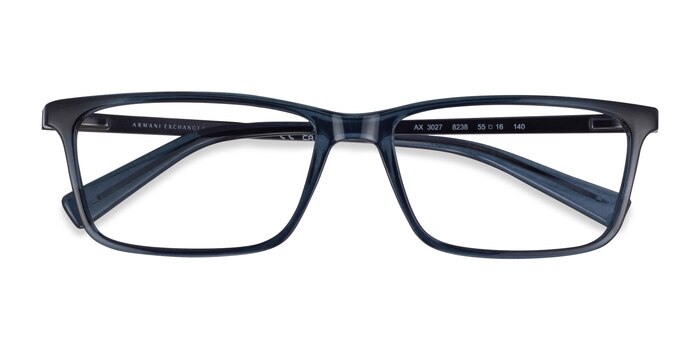 Matte Transparent Blue Armani Exchange AX3027 -  Eco Friendly Eyeglasses