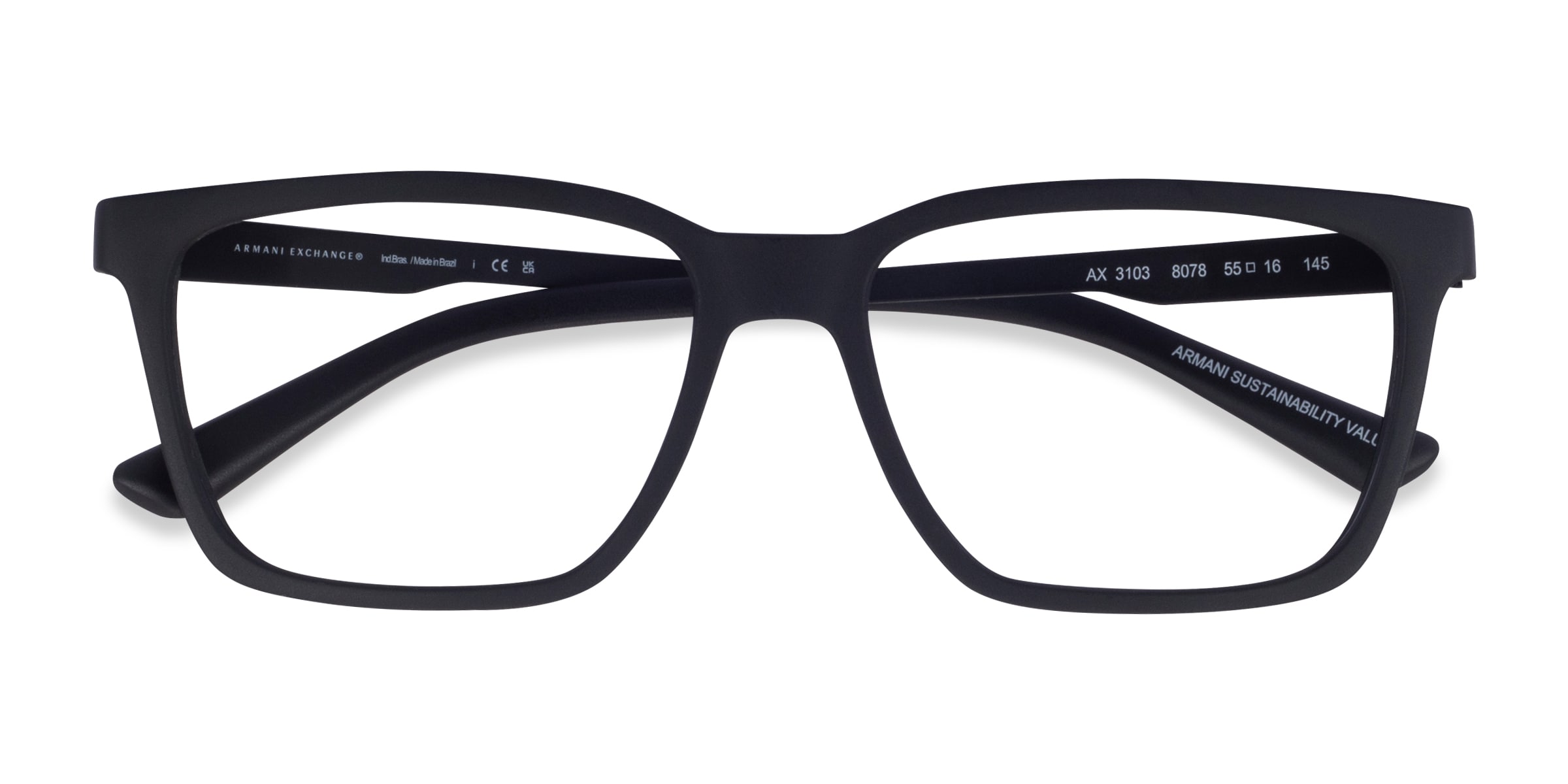 Armani Exchange AX3103 Square Matte Black Frame Glasses For Men Eyebuydirect Canada