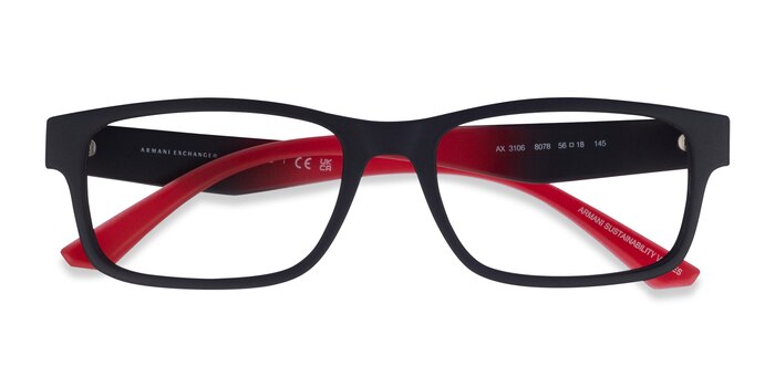 Matte Black Armani Exchange AX3106 -  Eco Friendly Eyeglasses