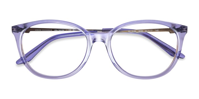 Shiny Transparent Purple Armani Exchange AX3109 -  Eco Friendly Eyeglasses