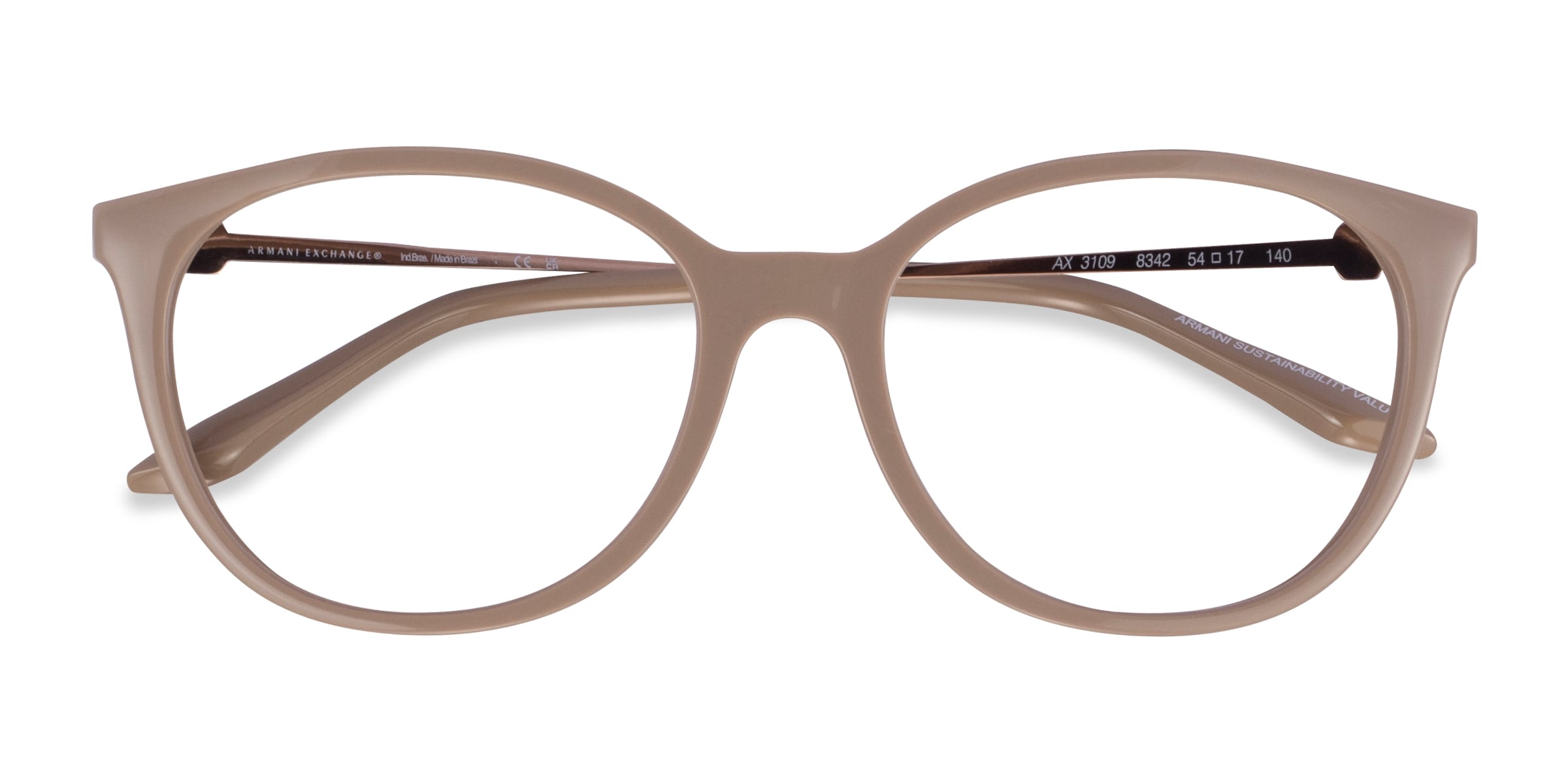 Armani Exchange AX3109 - Cat Eye Matte Brown Frame Glasses For
